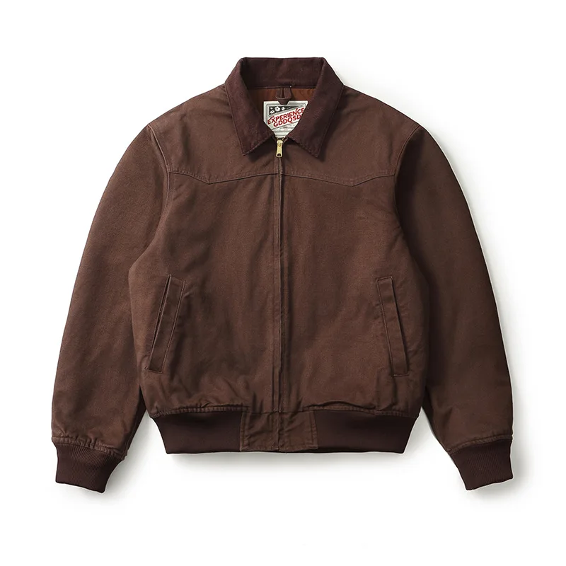 

Autumn Winter American Vintage Workwear Jacket Men's Heavyweight 100% Cotton Canvas Loose-Fit Denim Jacket for Fall