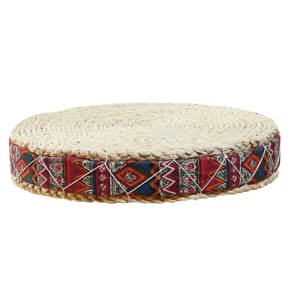 

Round Woven Seat Bedroom Japanese Style Sitting Handmade Meditation Pillow Yoga Pad Decorative Home Straw Seat Mat Braided Round