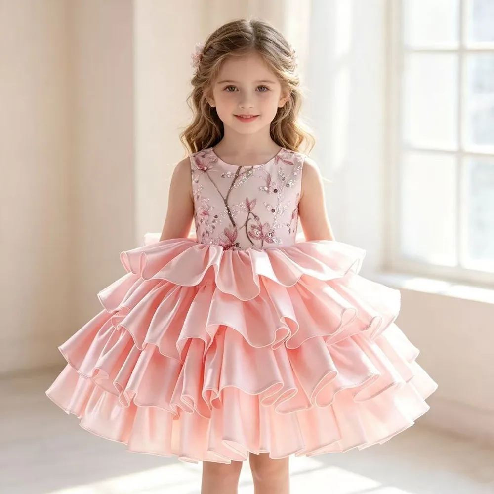 Children's Princess Dress High-end Summer/Autumn Fashion Girl Light Luxury Birthday Wedding Puff Dress