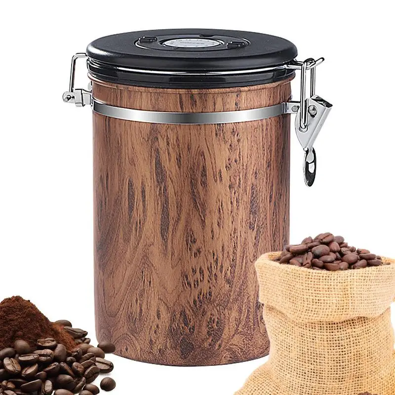 

Large Capacity Coffee Storage Container Stainless Steel Coffee Bean Can Sealing Coffee Filling Food Storage Container for home