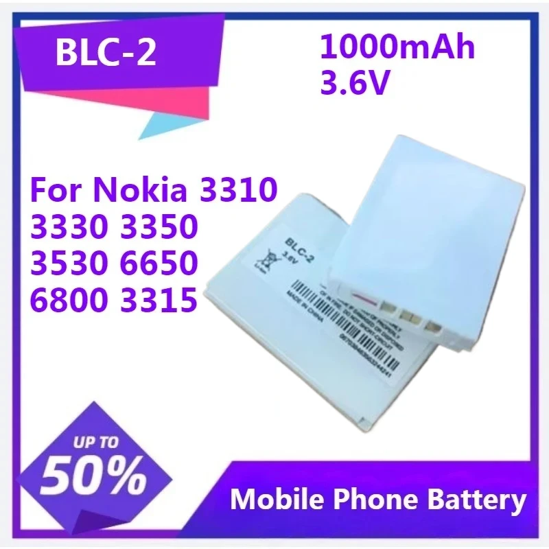 

Для Nokia 3310 3330 3350 3530 6650 6800 3315 BLC-2 Сменный аккумулятор 3,6 В 1000 мАч