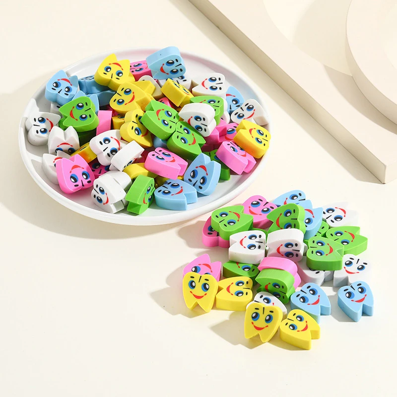 

Hot 20 Pcs/Bag Molar Shaped Tooth Rubber Erasers Dentist Dental Clinic School Gift Student Rubber