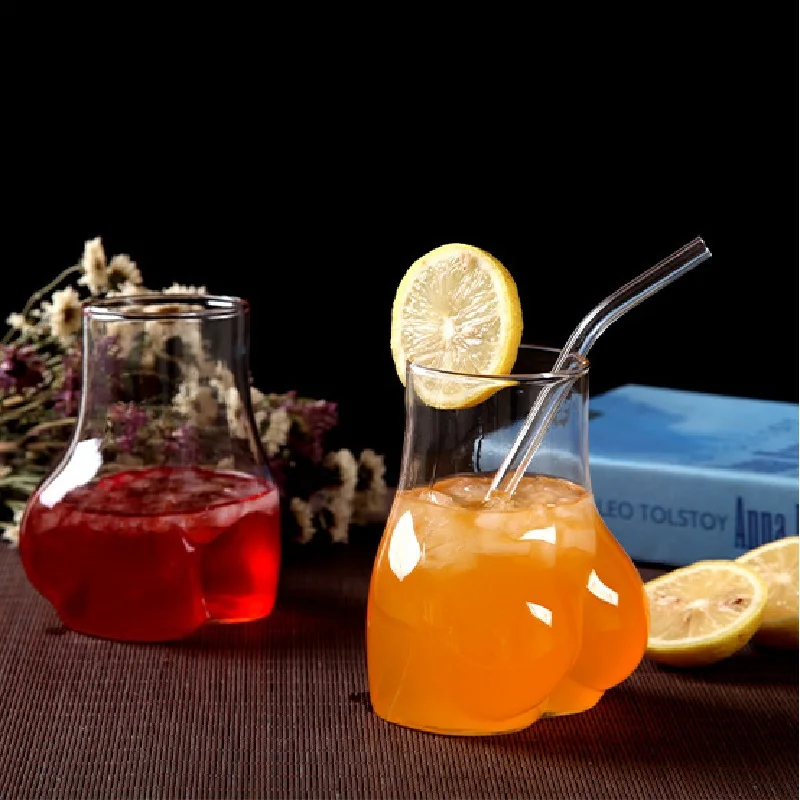 

450ml Quirky Sexy Cute Butt Glasses Latte Coffee Mug Premium Creative Juice Drinking Glass for Cafes and Banquets Cocktail Tool