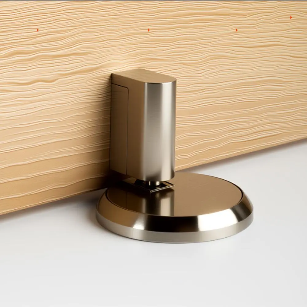 

No Drill Design Mechanical Locking Door Stopper Mute Function Magnetic-Free Design Magnetic-Free Door Stopper
