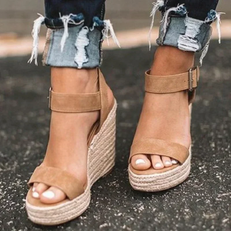 

Women Leisure Wedges Heeled Wedge heel serpentine sandals Summer Sandals Party Platform High Heels Shoes sandalias mujer