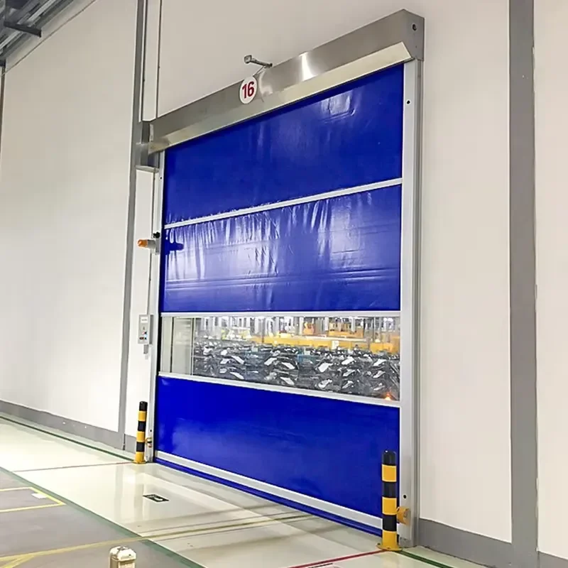 Customized Size High Speed Minimalist Workshop Interior Rolling Shutter Door PVC Roll up Transparent Finished Surface