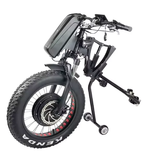 Kit de Handbike Eléctrico de 48V 1200W para Silla de Ruedas, con Rueda de 20x4.0 Pulgadas, Batería de 13ah y Velocidad de 42km/h
