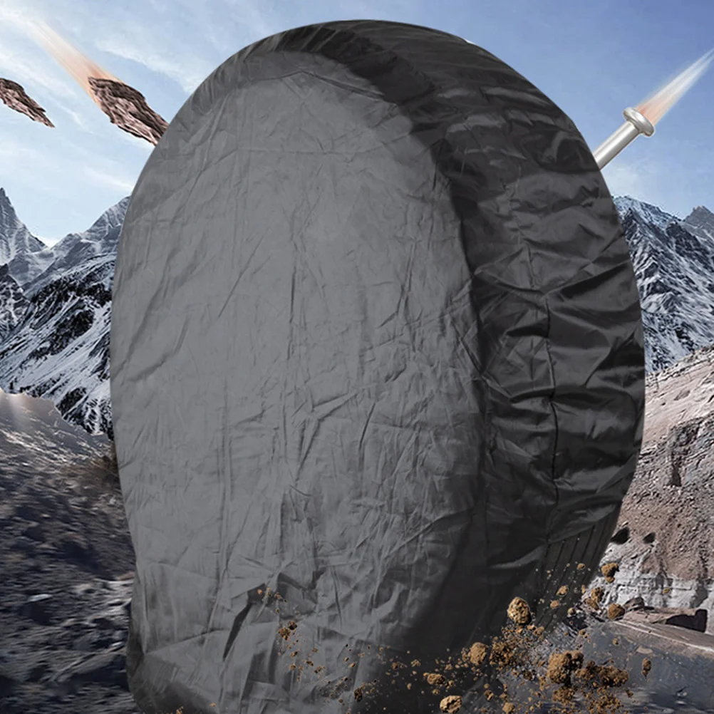 

4pcs Tire Universal Rv Trailer Camper Wheel Protective Oxford Cloth Durable Debris Proof Easy Install Spare Tires Camper