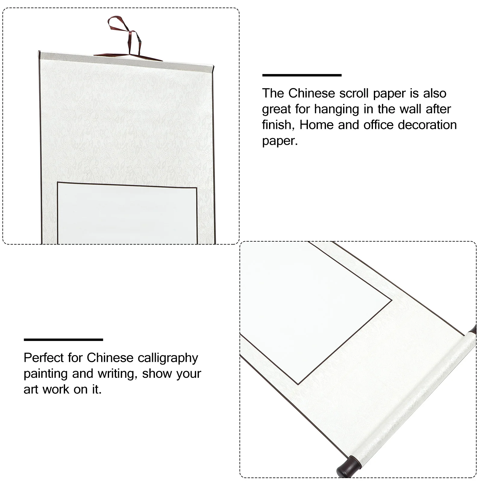 Four Feet Rice Paper Scroll Blank Calligraphy Drawing Wall Mounting Sketchbook Decorative Paper For Chinese Writing Material
