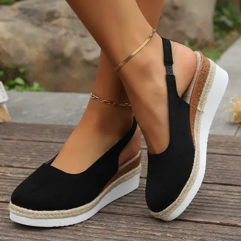 Summer Women Plain Wedge Sandals Bohemian Handmade Ladies Casual Comfortable Espadrilles Platform Pumps Shoes Sandalias De Mujer