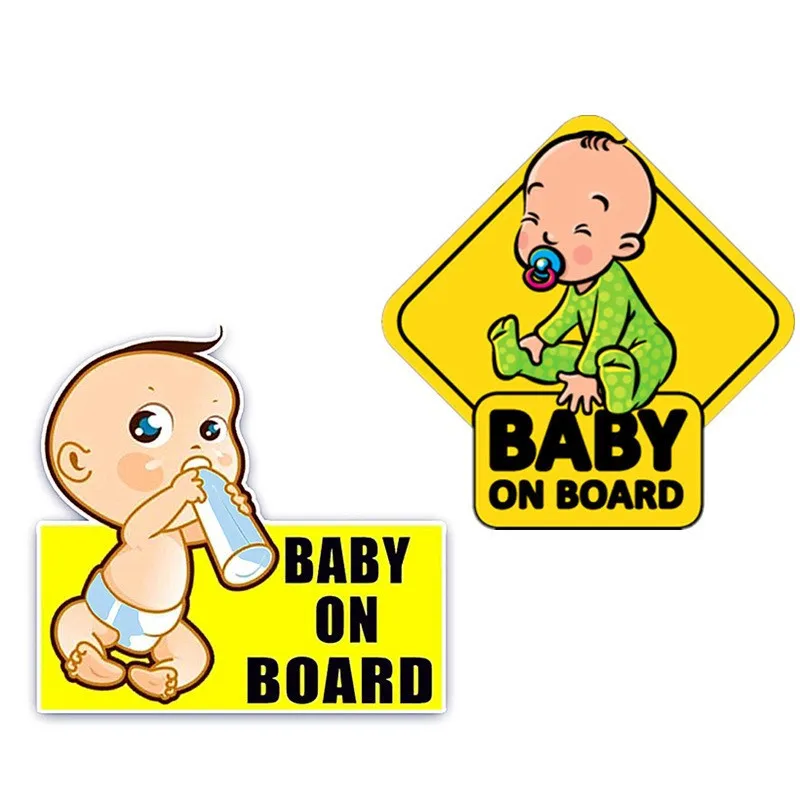 Baby On Board Sticker Kids Safety Reflective Vehicle Car Signs Self-Adhesive Warning Sticker for Driver