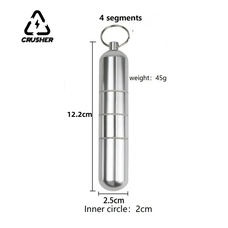 CRUSHER Aluminum Alloy Cigarette Case Tube Waterproof Pill Toothpick Capsule Bottle Keychain Tobacco Box Smoking Accessories