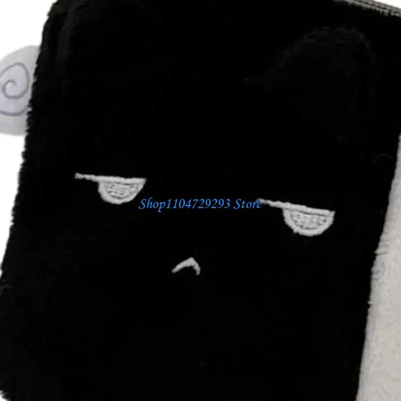 Plush Kitten Pencil Bag Double Layered Zippered Pencil Case for Students Child