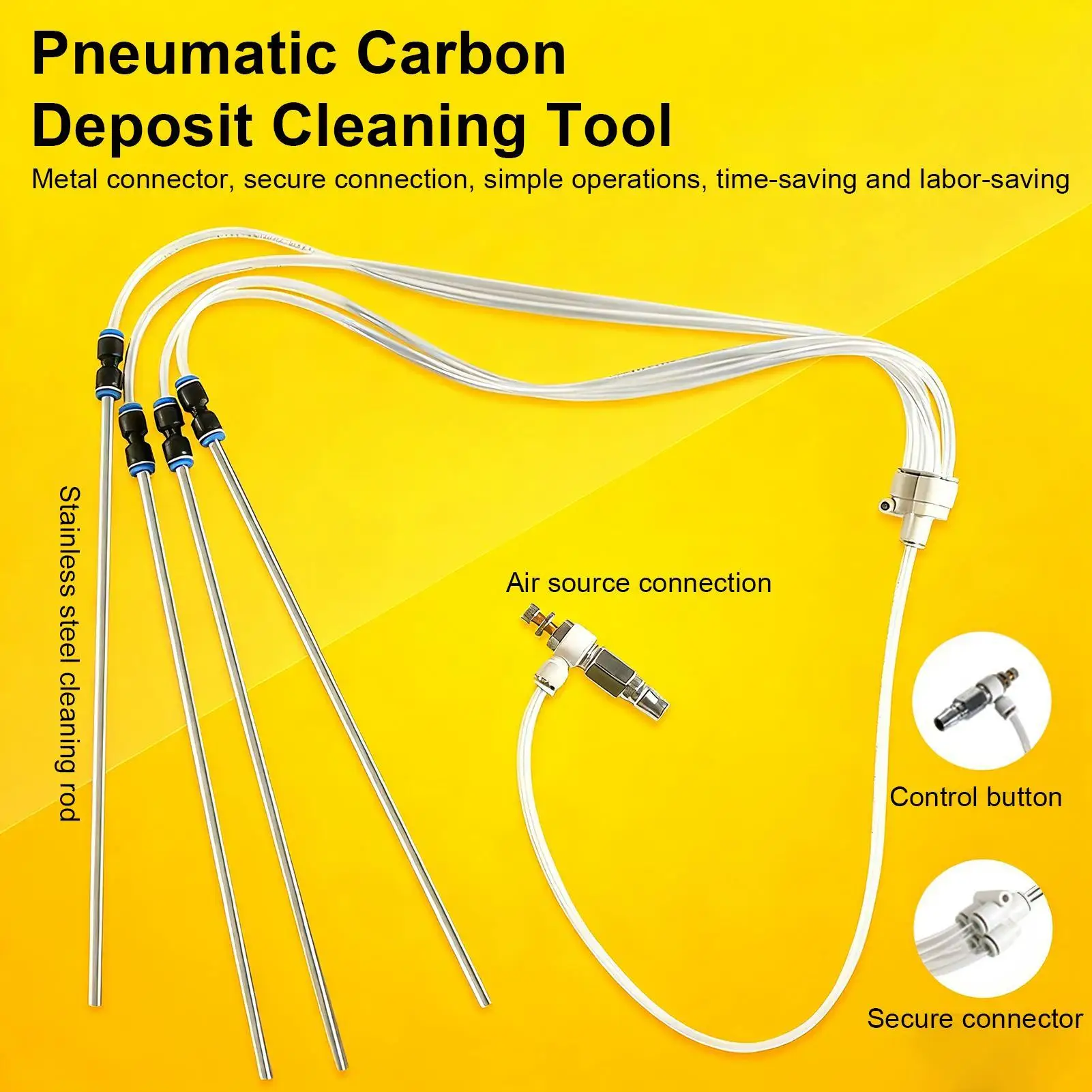 Car Pneumatic Pulse Cleaning Tool Cleaning Anti-Slip Flushing Tool Pneumatic Pulse Carbon Deposit Cleaner For Vehicle