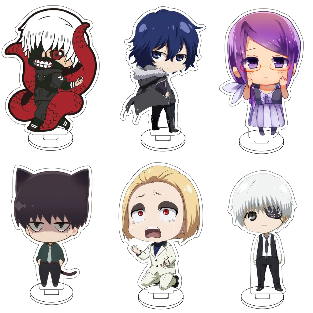 Figura Acrílica de 10CM del Anime Tokyo Ghoul, Kirishima Ayato, Touka Kirishima, Kaneki Ken, Base para Figura, Regalos y Adornos Lindos