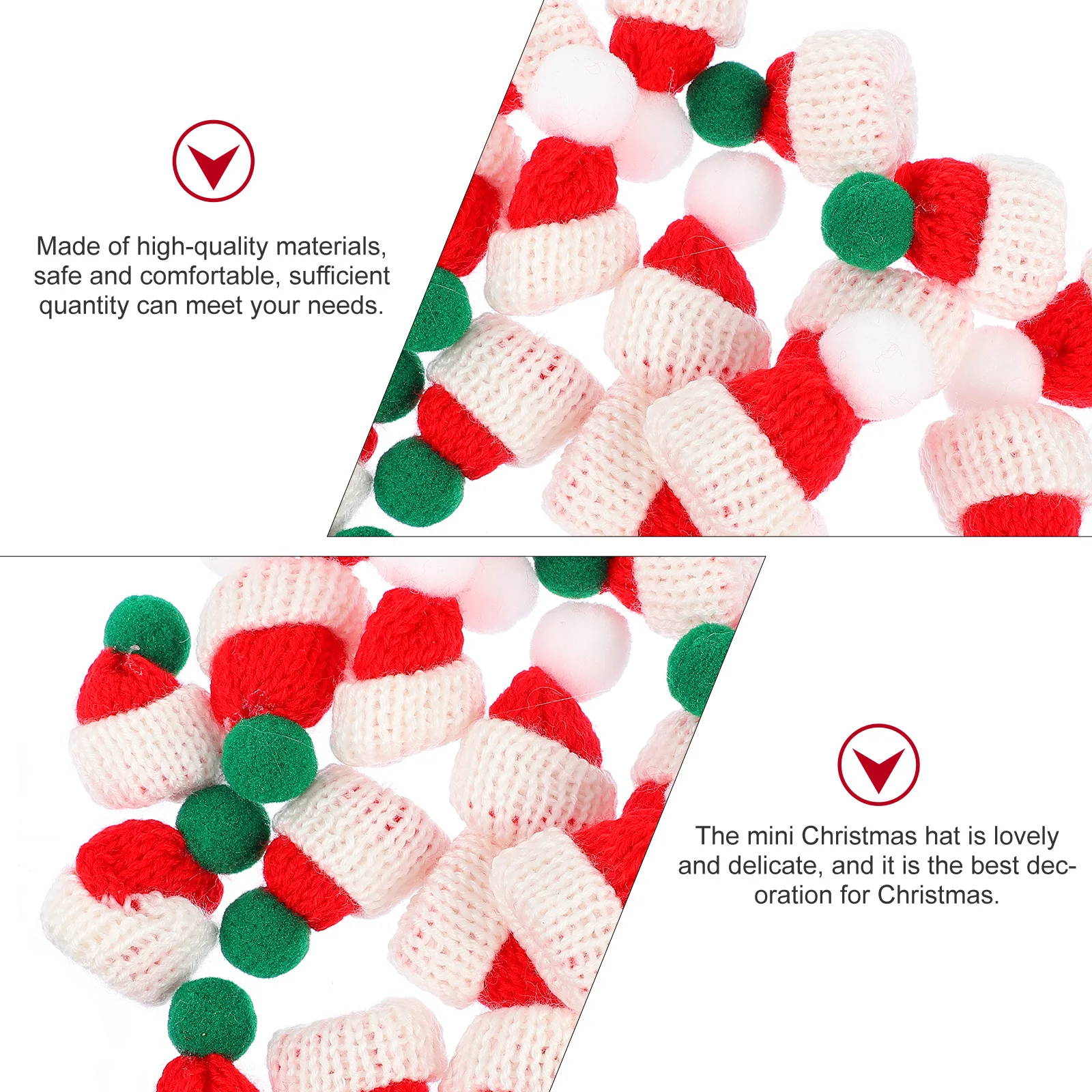 

20pcs Pet Hair Clips Mini Hats Christmas Decor Supplies Diy Accessories Party Home Ornament Woolen Hat Decoration Creative