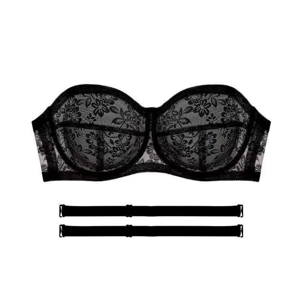

Mesh Thin Lace Transparent Bra Close-fitting Shockproof Seamless Invisible Bra Lingerie Anti-sagging Push Up Underwear Wedding