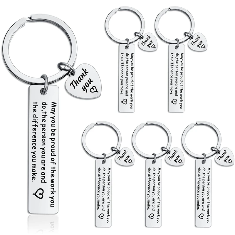 6 Pcs Thank You Gifts Keychain Appreciation Keychain Make A Difference Inspirational Gifts Coworker Leaving Gifts