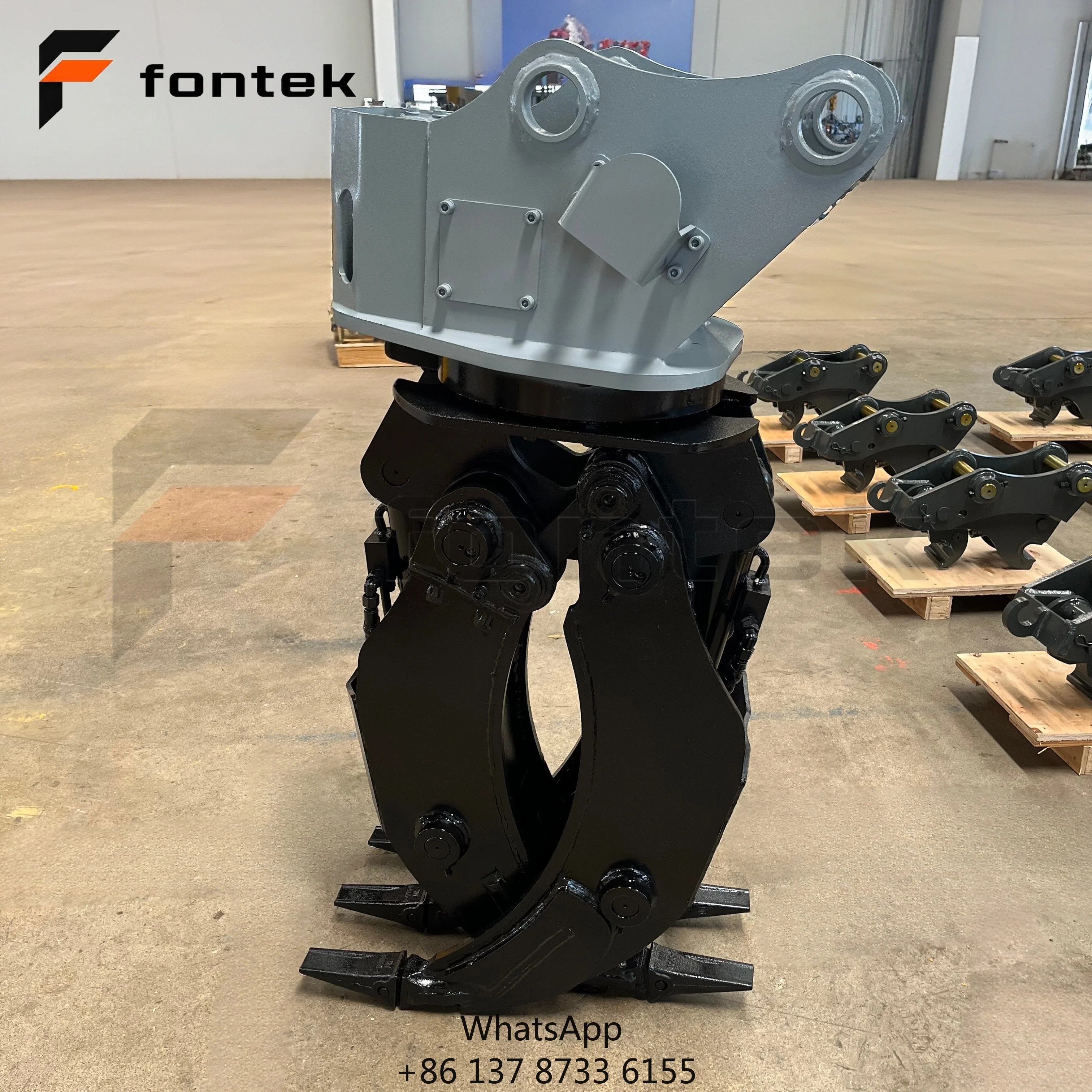 High Efficiency 360 Degree Rotating Hydraulic Log Grapple For 5-8 Ton Excavator