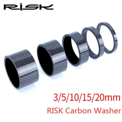 RISK 자전거 탄소 섬유 스템 스페이서, 1 1/8 헤드셋 와셔, MTB 와셔, 프론트 포크, 28.6mm 조정 스페이서, 3mm, 5mm, 10mm, 15mm, 20mm
