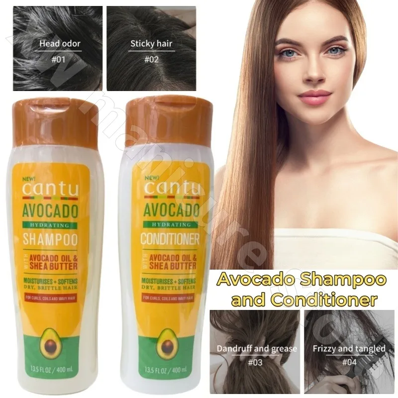 

Shampoo+Conditioner Avocado Fruit Oil Essence Shampoo Conditioner Curl Hair Cream Hair Cream Hair Salon 400ml