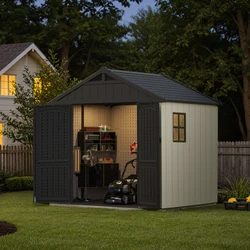 Victone 8' x 6' Plastic Storage Shed with Light (Kit it Shed)