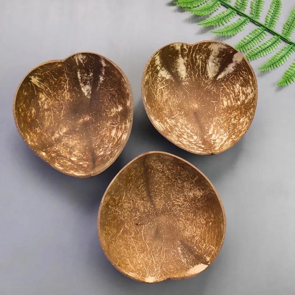 Natural Coconut Shell Heart Shaped Dessert Yogurt Bowl Handmade Storage Container Kitchenware Tabletop Decorative Ornament Item
