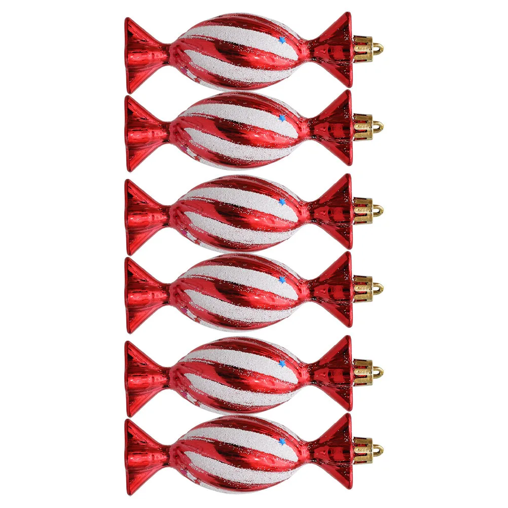 

6Pcs Christmas Candies Pendants Xmas Tree Ornaments Fine Workmanship Visual Effect Party Favors Christmas Candy Ornaments