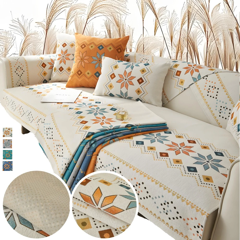 

Chenille Sofa Cover Pet-Friendly Non-Slip Durable Bohemian Chenille Sofa Cover Machine Washable Fits All Sofa Sizes Home Decor