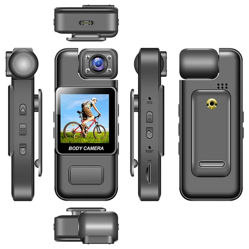 Imagen 2 del producto Mini cámara portátil 4K WiFi Ultra HD, función de visión nocturna infrarroja, adecuada para uso policial, ciclismo al aire libre, etc.