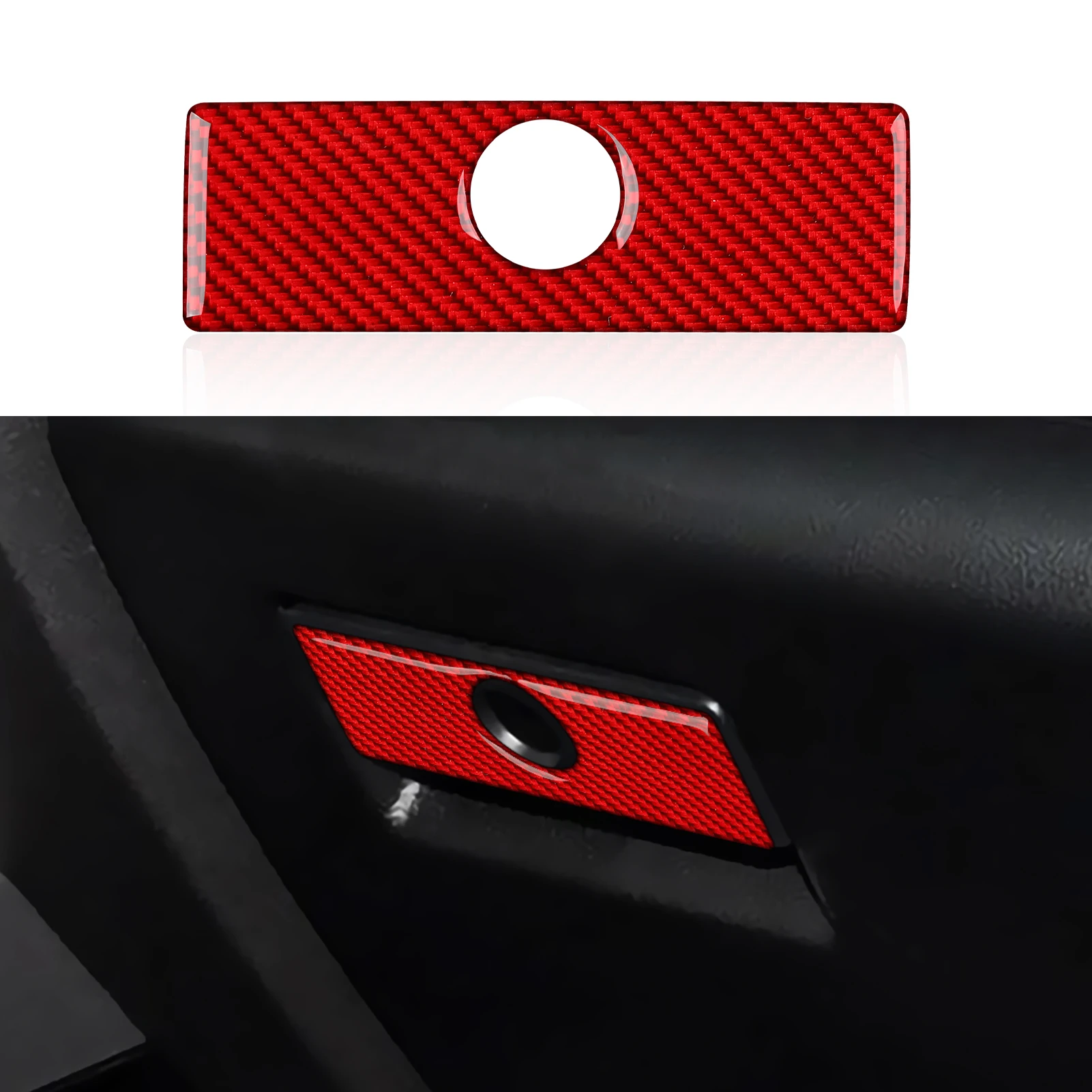 Red Carbon Fiber Interior Sticker. Car Glove Box Switch Panel. For Ford F-150 250 350 450 550 (2015-2022) Trim Accessories.