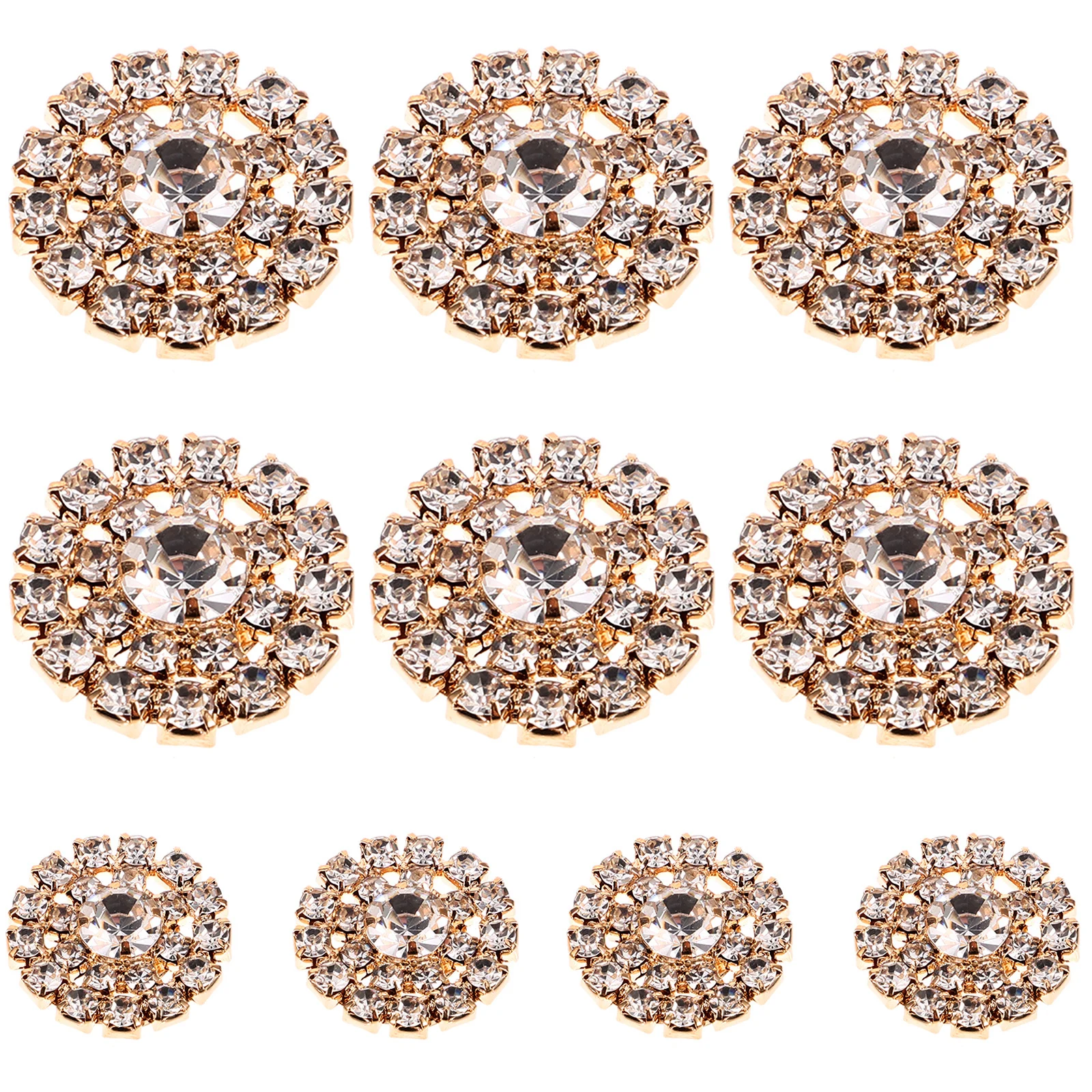 

10pcs Rhinestone Embellishments Flatback Charms For Diy Jewelry Crafting Wedding Headpiece Accessories Metal Shiny Charms Bridal