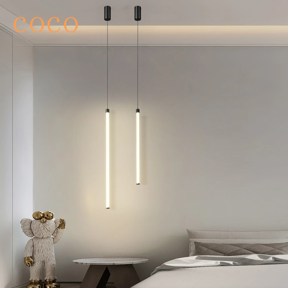 Postmodern Led Pendant Light Bedroom Bedside Table Hanging Lights Living Dining Room Gold/black Led Pendant Lamp indoor Fixtures