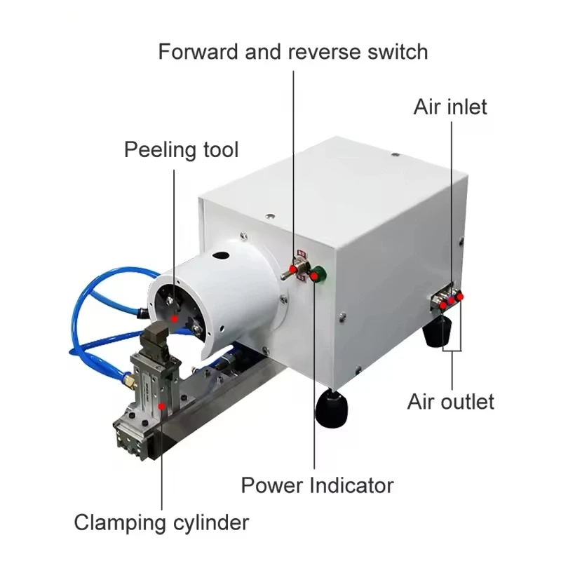 

WJ-203 Pneumatic Rotary Multi Core Wire Stripping Machine Rubber Wire Stripping Twisting Machine for Wire Harness Processing