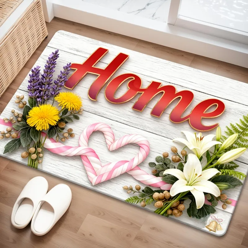 Retro Multicolor Painted Vertical Wood Slab Print Anti Slip Entrance Doormat Bohemian RV Entry Decor Floor Mat