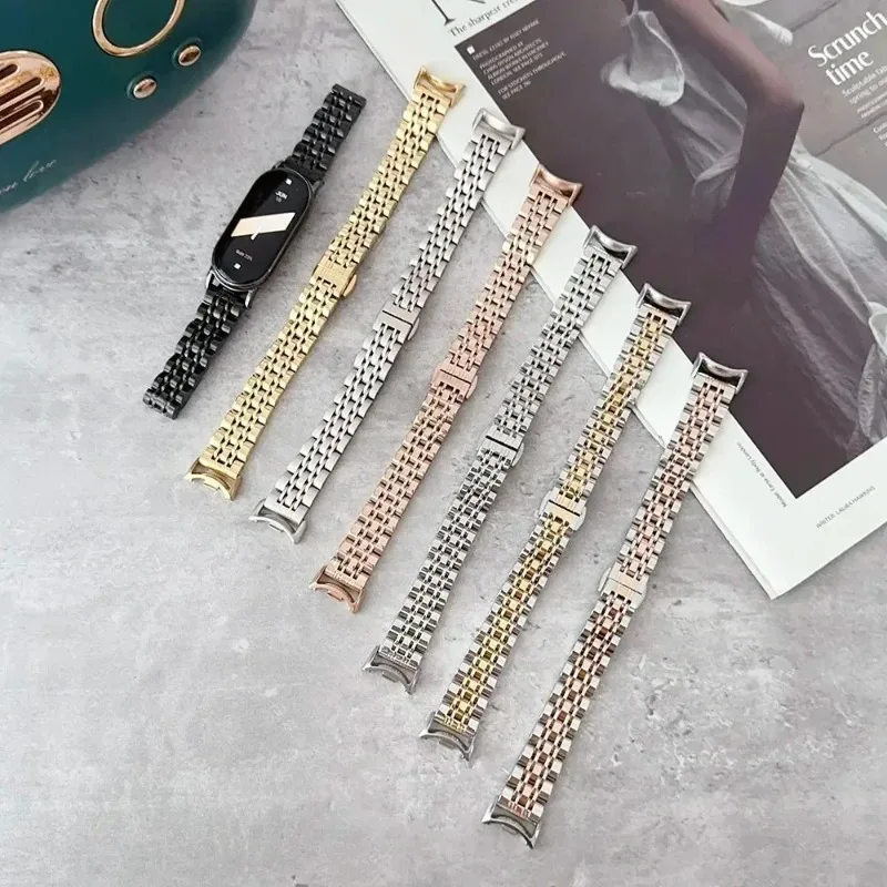 Metallarmband für Xiaomi Mi Band 10 9 8 Smartwatch Edelstahl Modisches Komfortables Armband Mi Band 10 9 8 Correa Zubehör