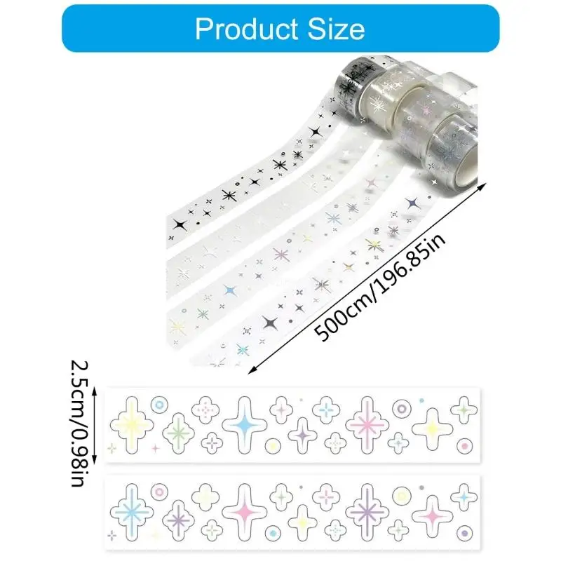 Sternmuster PET-Klebeband, Washis-Klebeband, dekoratives Klebeband für Basteltagebücher, Planer, Dropship