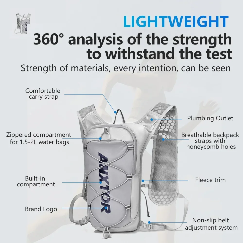 NEW Trail Running-ultra-light 5L Backpack, Running Hydration Vest, Marathon Can be used with 1.5L 500ML water bag. image 5