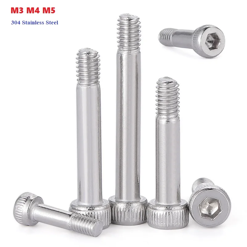 Hex Socket Positioned Shaft Shoulder Screw M3 M4 M5 304 Stainless Steel Knurled Hexagon Plug Limit Screw Cup Bearing Bolt