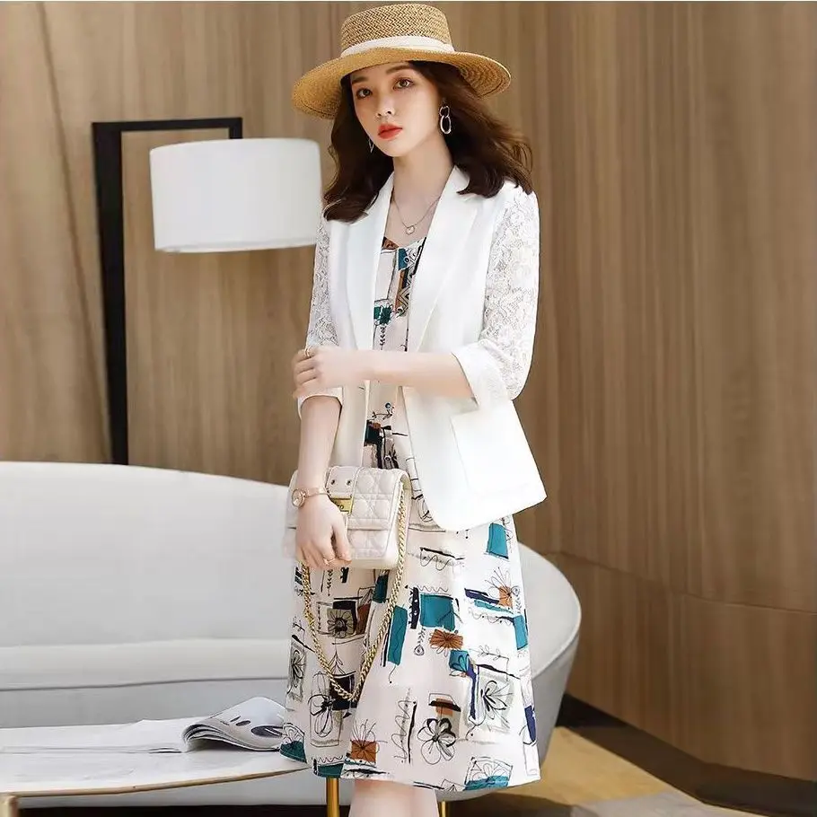 Female Outfits Long Sleeve Printing Dress Women's Two Piece Set Suits Cheap Clothing Korean Style Offers Trend 2024 Stylish Hot