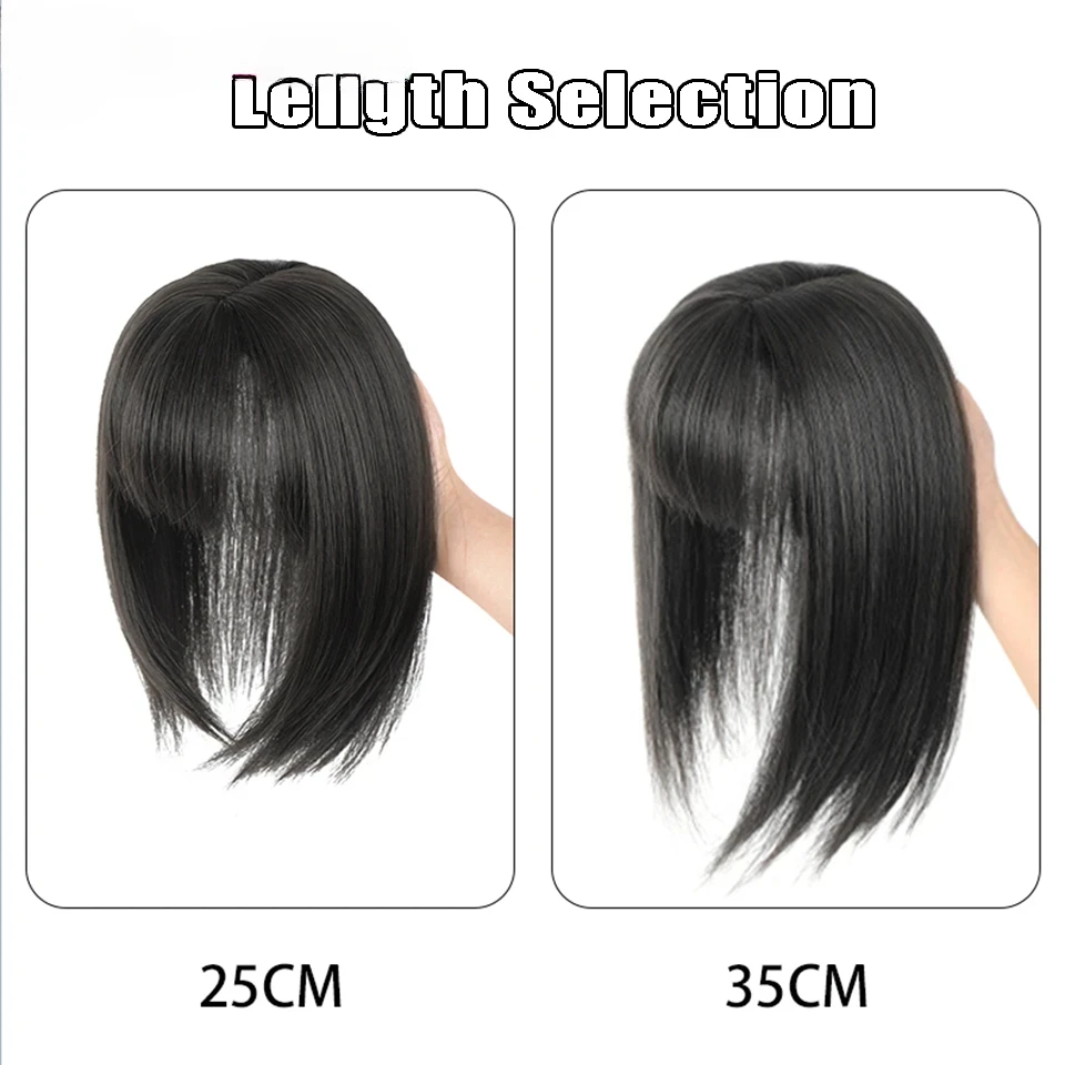 Parrucca da donna Pezzo di capelli da donna Frangia francese 3D Naturalmente soffice e leggera Copre perfettamente i capelli bianchi