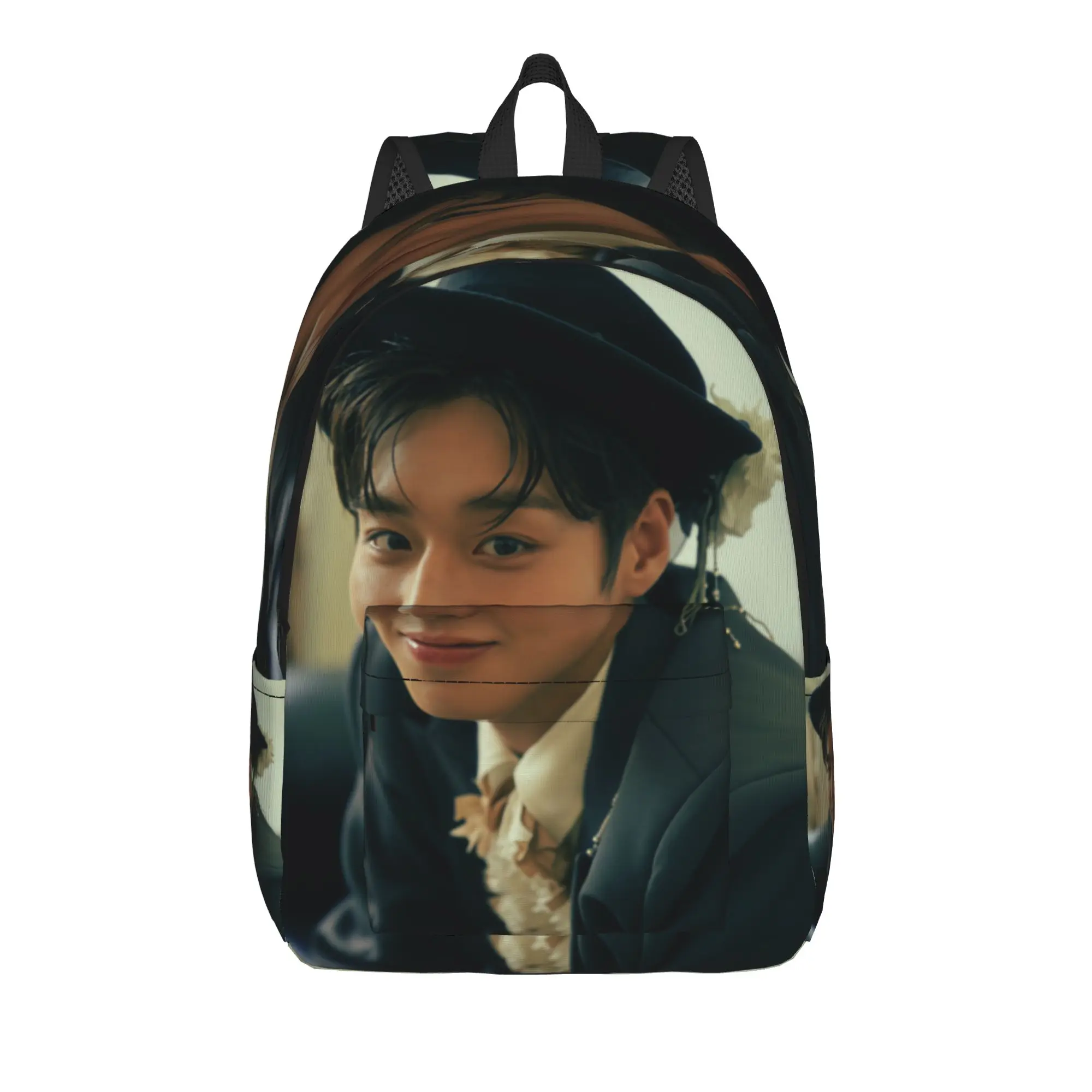 Korean Singer P-Park Ji-hoons Backpack  Kawaii Backpacks Youth Hiking Lightweight High School Bags Colorful Rucksack