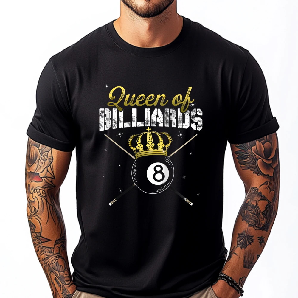 

Womens Queen Of Billiards Snooker Pool Billiard Player Queue Cue Raglan Cream T Shirt T-Shirts Big Size Easter Sunday