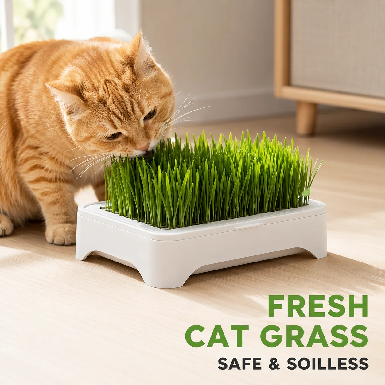 Indoor Pet Cat Grass Planter Pot Soilless Hydroponic Wheat Seedling Kitten Planting Device for Home Garden Use - view 2