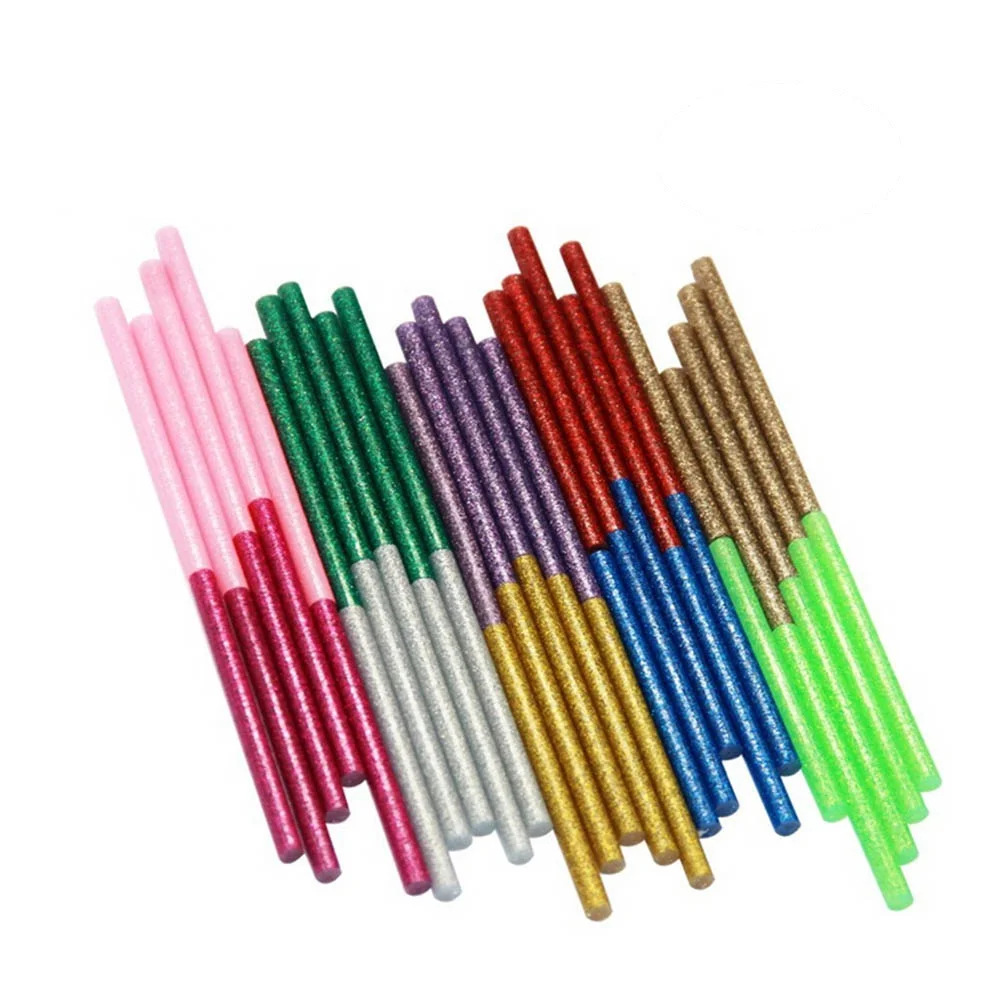 

50pcs Melt Glue Sticks 7mm x 100mm Glitter Hot Glue Sticks Adhesive for DIY Home Decor Holiday Ornaments Strong Eco