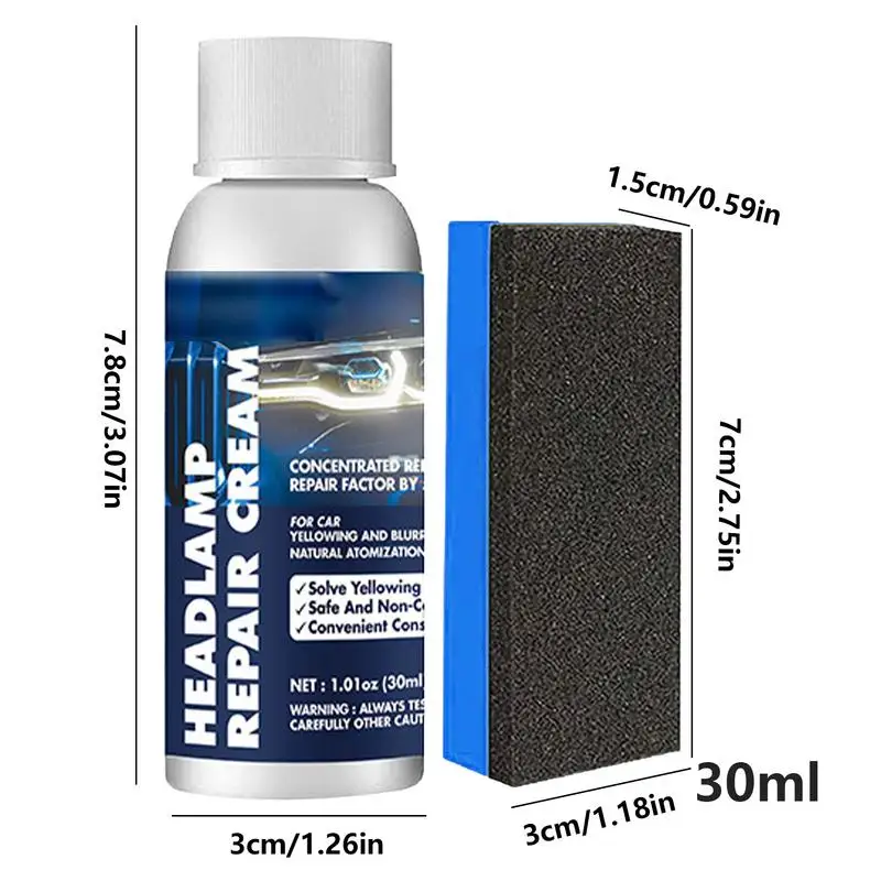 Car Headlight Polishing Cleaner Agent Scratch Remover Repair Fluid Headlight Renewal Polish Maintenance Liquid Auto Accessories