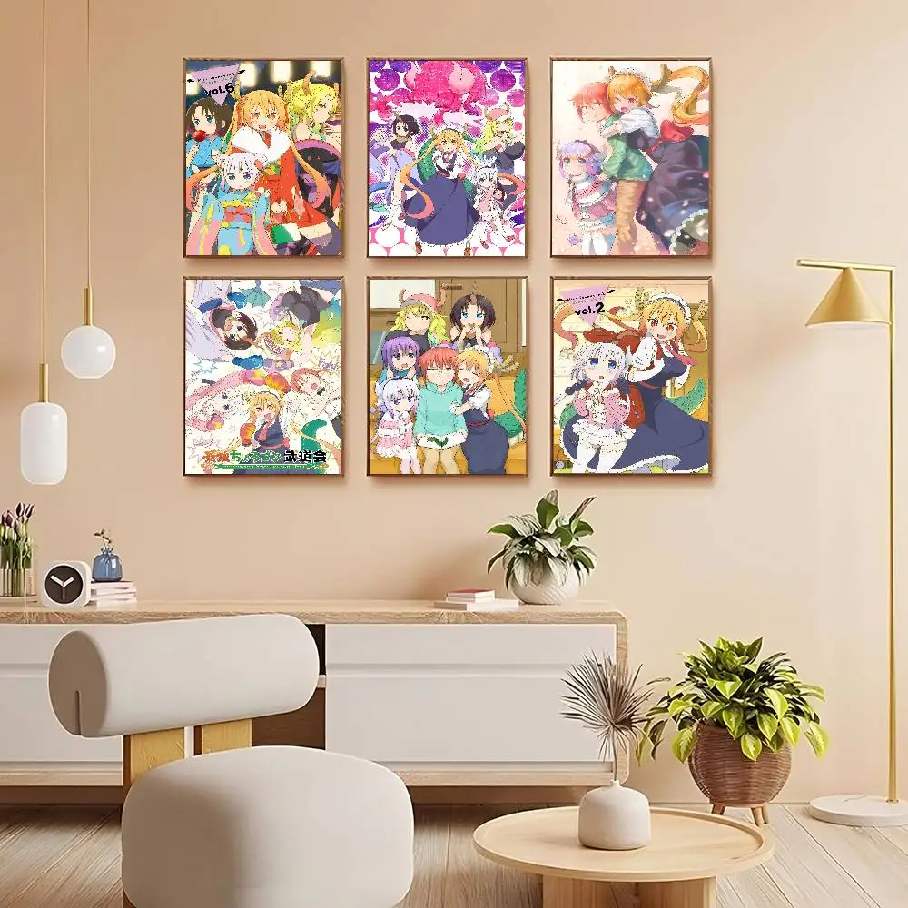 Miss Kobayashis Dragon Maid Anime Wall Art Print Poster Japanese Art Exhibition Decorative Painting Modern Home Gift Unframed