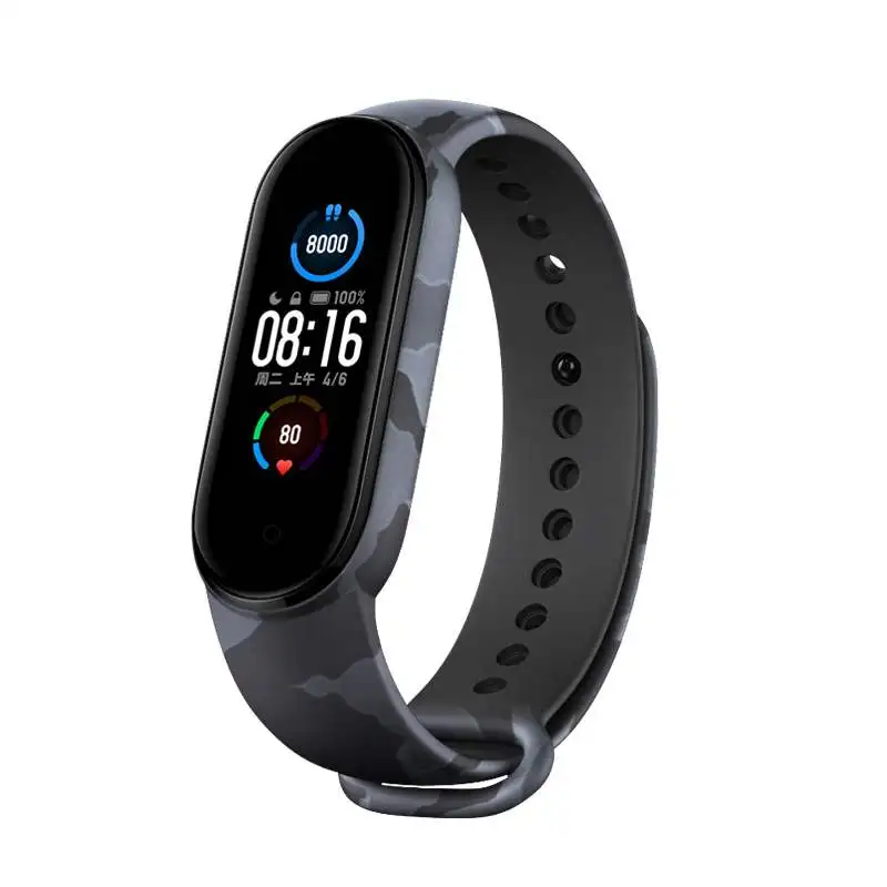 Camouflage Strap for Xiaomi Mi Band 6 5 4 3 Bracelet Sport Silicone Strap Replacement Wristband for Miband 4 5 6 7 Smart Band
