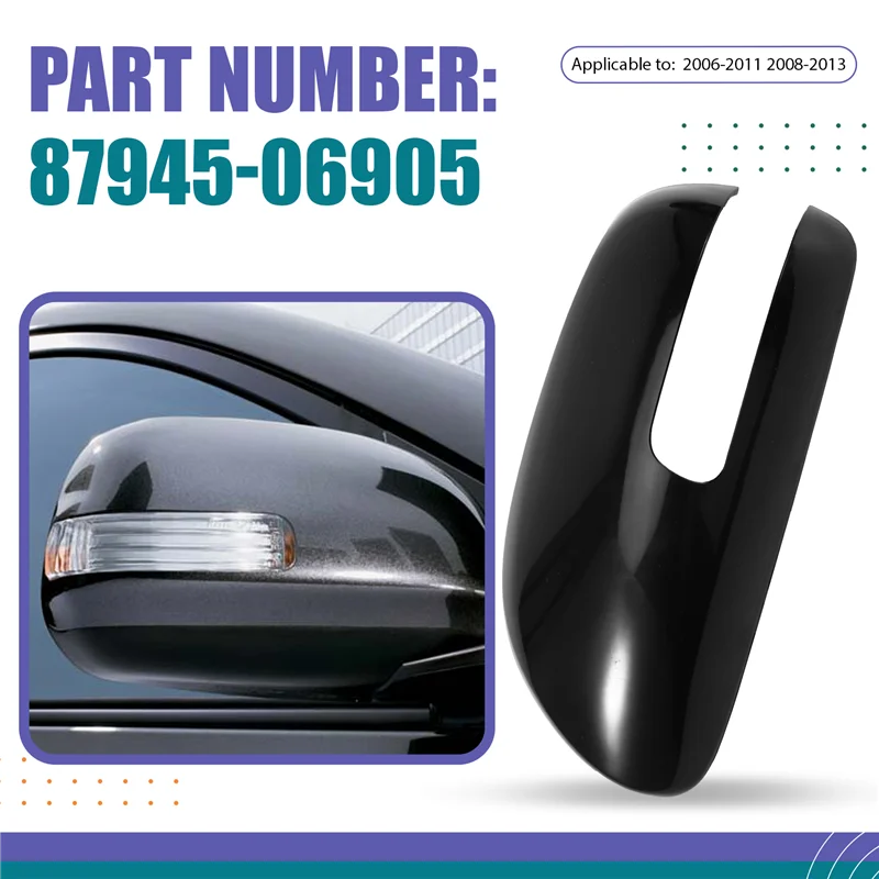 Car Rear View Mirror Cover Side Mirror Cap 87945-06905 87915-06905 Fortoyota Camry 2006-2011 Vios 2008-2013-Boom