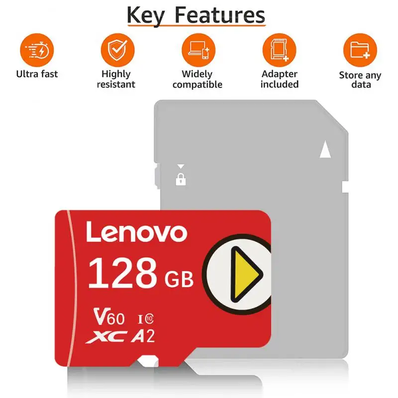 Scheda di memoria Lenovo 2TB classe 10 scheda SD da 128GB 256GB 512GB scheda SD Micro TF scheda di memoria Flash TF da 1TB 128GB per fotocamera del telefono Drone